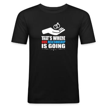 Lovable Rings Of Wedding For Valentine Artwork - Men's Slim Fit T-Shirt - black - Front - Nik (191cm)