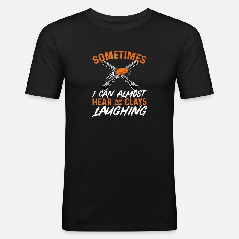 Trapschießen Skeet Tontaubenschießen - Männer Slim Fit T-Shirt - Schwarz