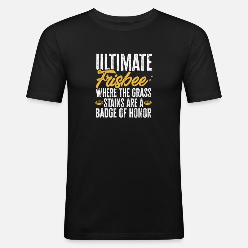 Ultimate Frisbee Wurfscheibe - Männer Slim Fit T-Shirt - Schwarz