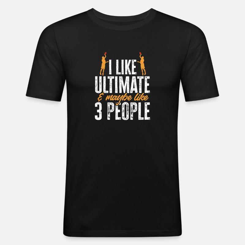 Ultimate Frisbee Throwing Disc - Men's Slim Fit T-Shirt - black
