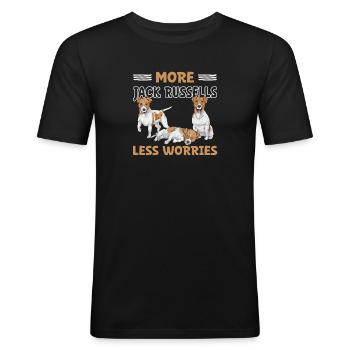 Jack Russell Terrier - T-shirt près du corps Homme - noir - Devant - Nik (191cm)