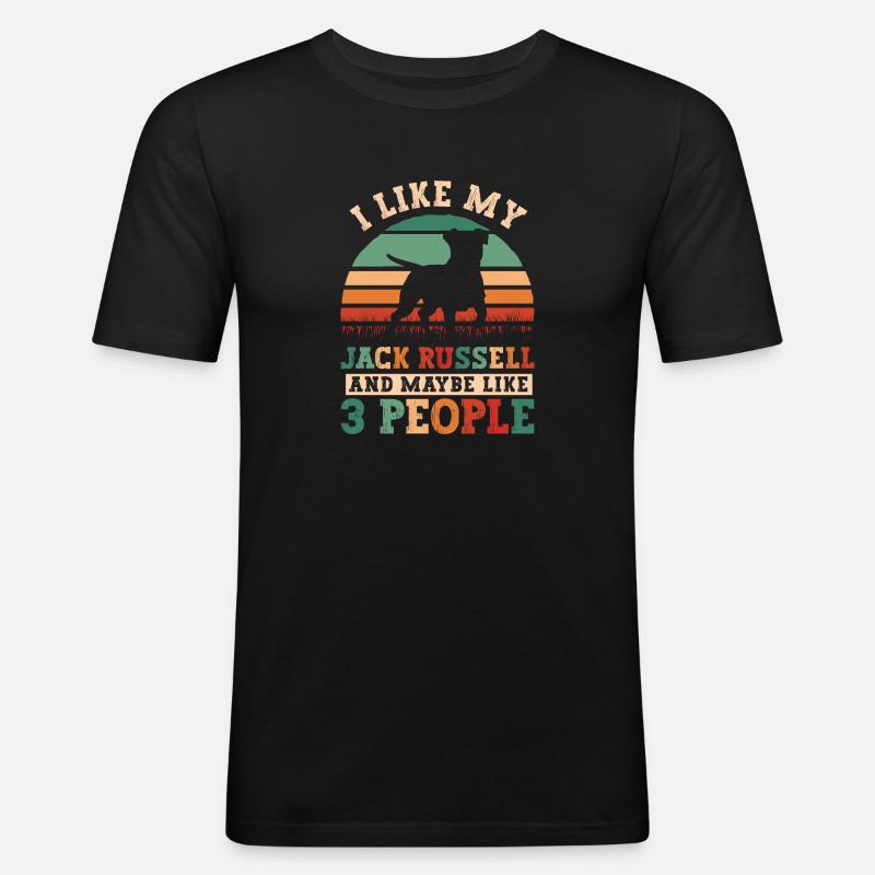 Jack Russell Terrier - Männer Slim Fit T-Shirt - Schwarz