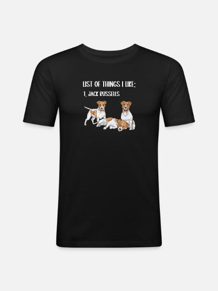 Jack Russell Terriër - Mannen slim fit T-shirt - zwart
