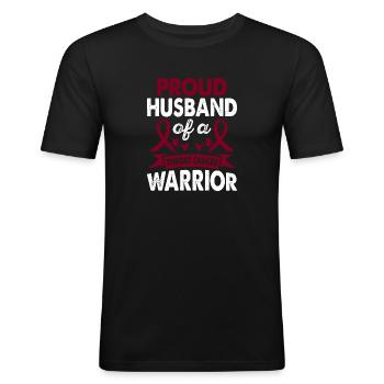 Husband of laryngeal cancer warrior consciousness - Men's Slim Fit T-Shirt - black - Front - Nik (191cm)