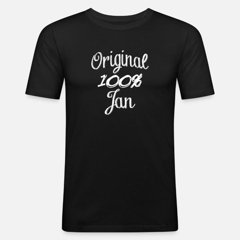 Original 100% Jan - Männer Slim Fit T-Shirt - Schwarz
