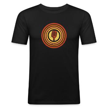 Podcaster Podcast - Men's Slim Fit T-Shirt - black - Front - Nik (191cm)