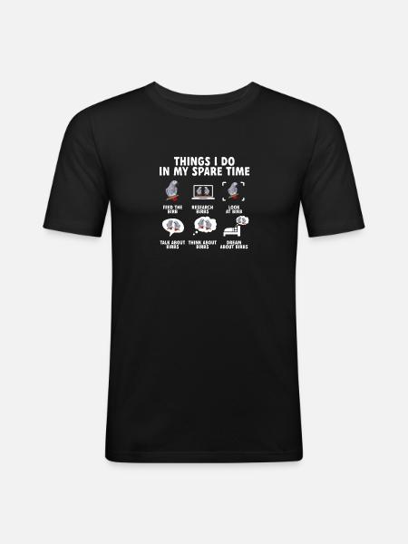 Graupapagei Perroquet gris d’Afrique Papagei - T-shirt près du corps Homme - noir