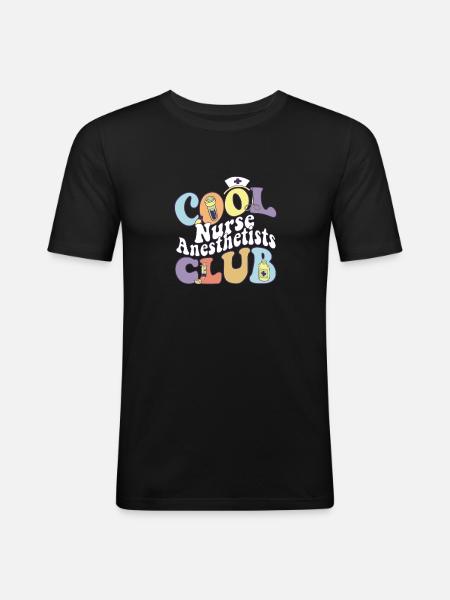 Cool Nurse Anesthetists Club Anesthesiologist - Men's Slim Fit T-Shirt - black