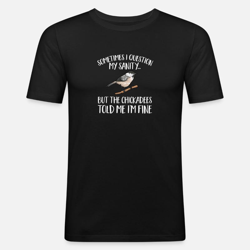 Observation des oiseaux mésanges - T-shirt près du corps Homme - noir