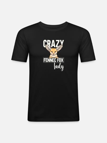 Fennek Fuchs Fennec Fox Wüstenfuchs - Männer Slim Fit T-Shirt - Schwarz