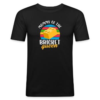 Mommy of the bricket queen - Männer Slim Fit T-Shirt - Schwarz - Vorne - Nik (191cm)