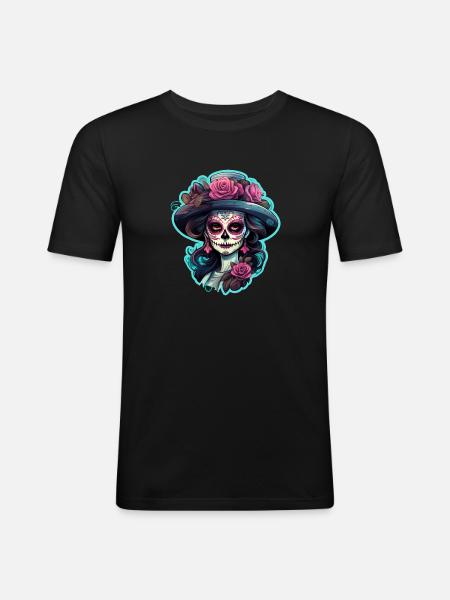 La Catrina - Men's Slim Fit T-Shirt - black