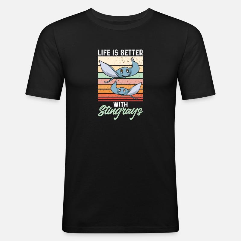 Stingrays Manta Rays Ocean Rays - Men's Slim Fit T-Shirt - black