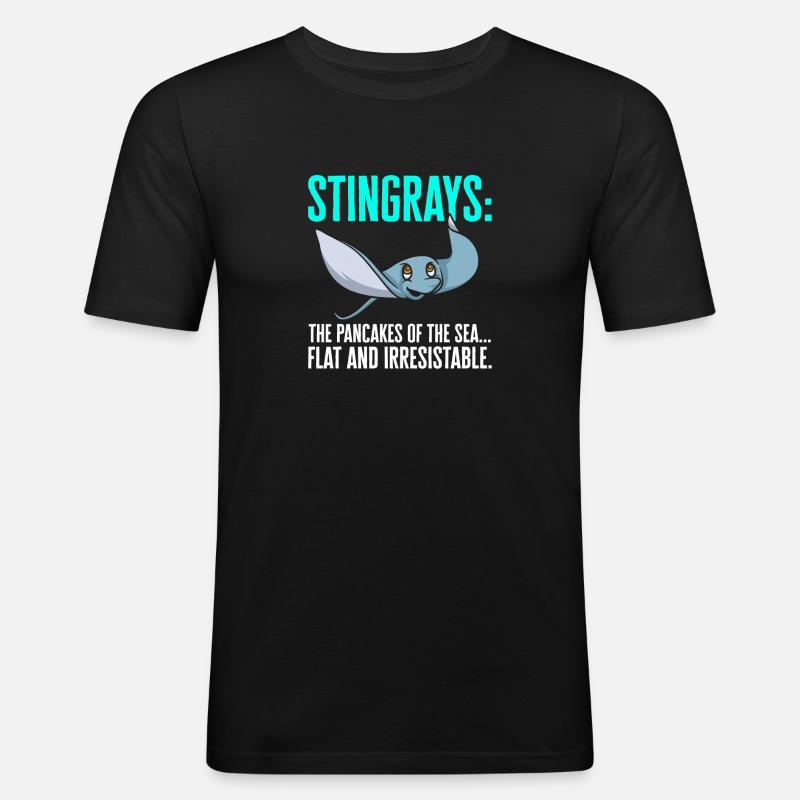 Stachelrochen Mantarochen Ozean Rochen - Männer Slim Fit T-Shirt - Schwarz