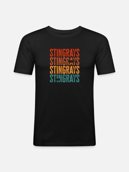Stachelrochen Mantarochen Ozean Rochen - Männer Slim Fit T-Shirt - Schwarz