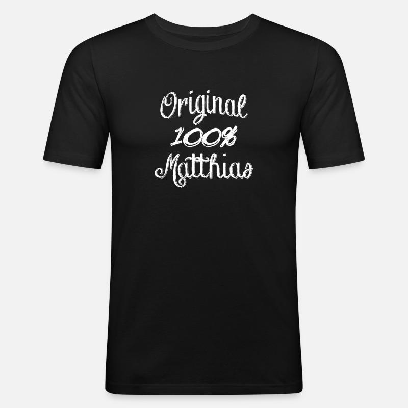 100% Original Matthias - Männer Slim Fit T-Shirt - Schwarz
