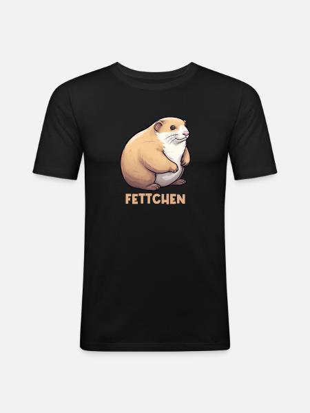Fettchen Frettchen - Männer Slim Fit T-Shirt - Schwarz