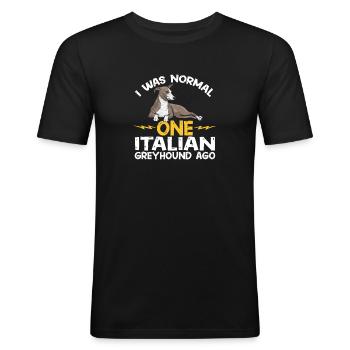 Italian Greyhound Greyhound Dogs - Men's Slim Fit T-Shirt - black - Front - Nik (191cm)