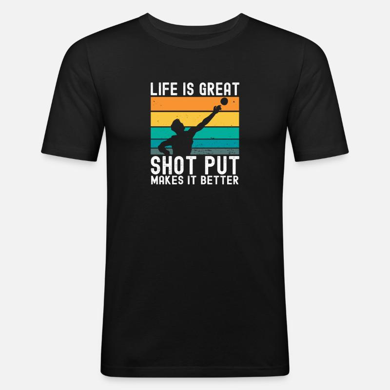 Kugelstoßen Werfen Leichtathletik - Männer Slim Fit T-Shirt - Schwarz