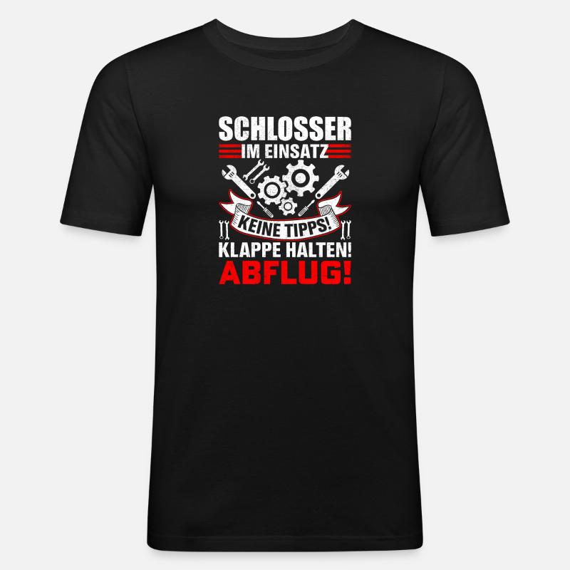 Schlosser im Einsatz Geschenkidee - Männer Slim Fit T-Shirt - Schwarz