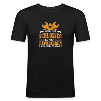 reparieren Schlosser Geschenkidee - Männer Slim Fit T-Shirt - Schwarz - Vorne - Nik (191cm)