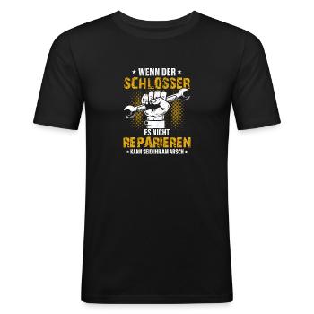 Schlosser reparieren Schlosserei - Männer Slim Fit T-Shirt - Schwarz - Vorne - Nik (191cm)