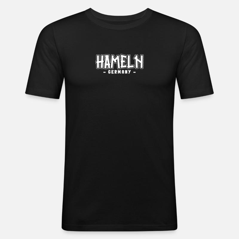 Hamelnerin Hamelner Hameln - Männer Slim Fit T-Shirt - Schwarz