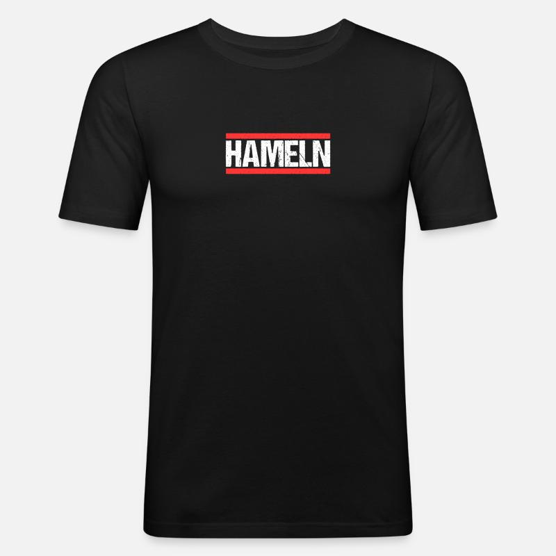 Hamelnerin Hamelner Hameln - Männer Slim Fit T-Shirt - Schwarz