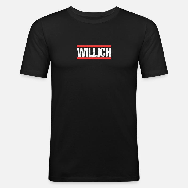 Willicherin Willicher Willich - Männer Slim Fit T-Shirt - Schwarz