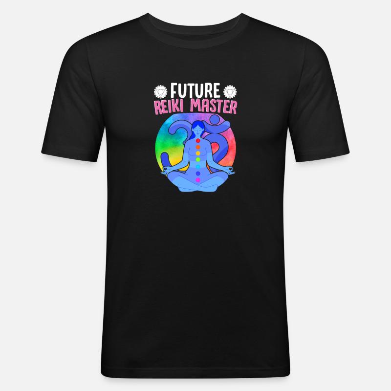 Future Reiki Master Japan Heilkunst - Männer Slim Fit T-Shirt - Schwarz