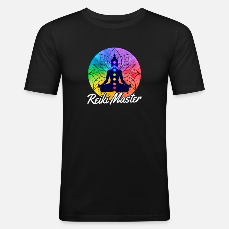 Reiki Master - Männer Slim Fit T-Shirt - Schwarz
