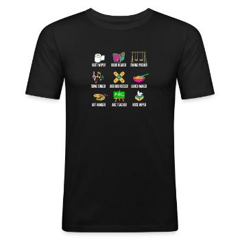 Childcare Teacher Educator - Men's Slim Fit T-Shirt - black - Front - Nik (191cm)