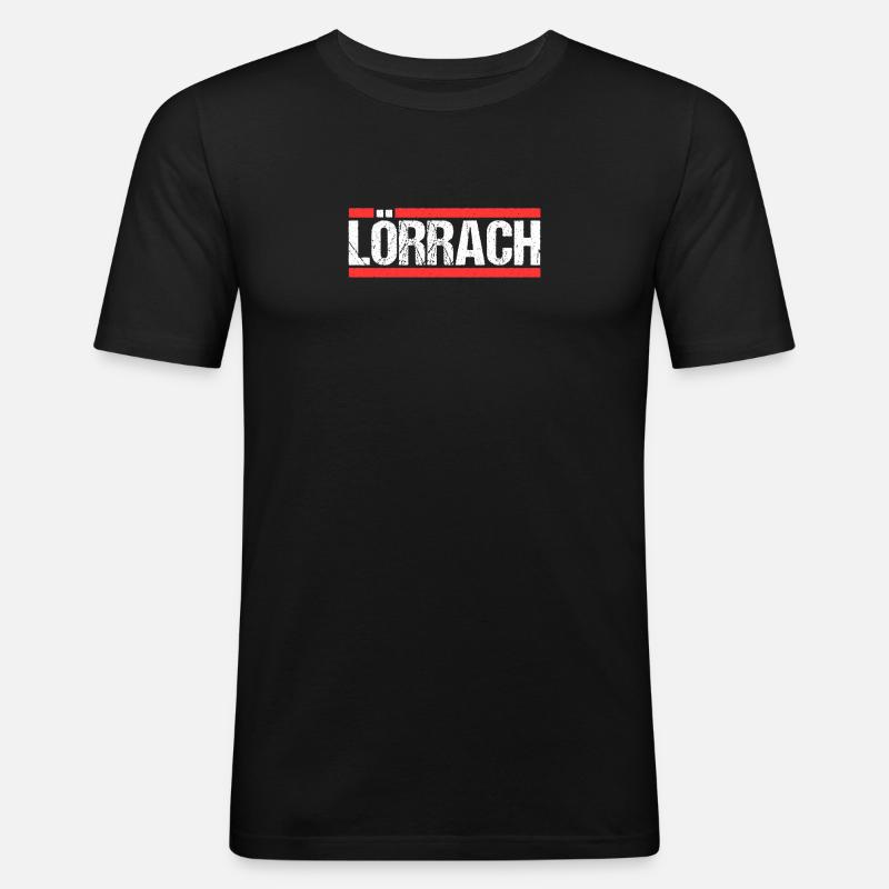 Lörracherin Lörracher Lörrach - Männer Slim Fit T-Shirt - Schwarz