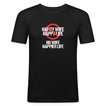 Geschieden Trennung Scheidung Scheidungs - Männer Slim Fit T-Shirt - Schwarz - Vorne - Nik (191cm)