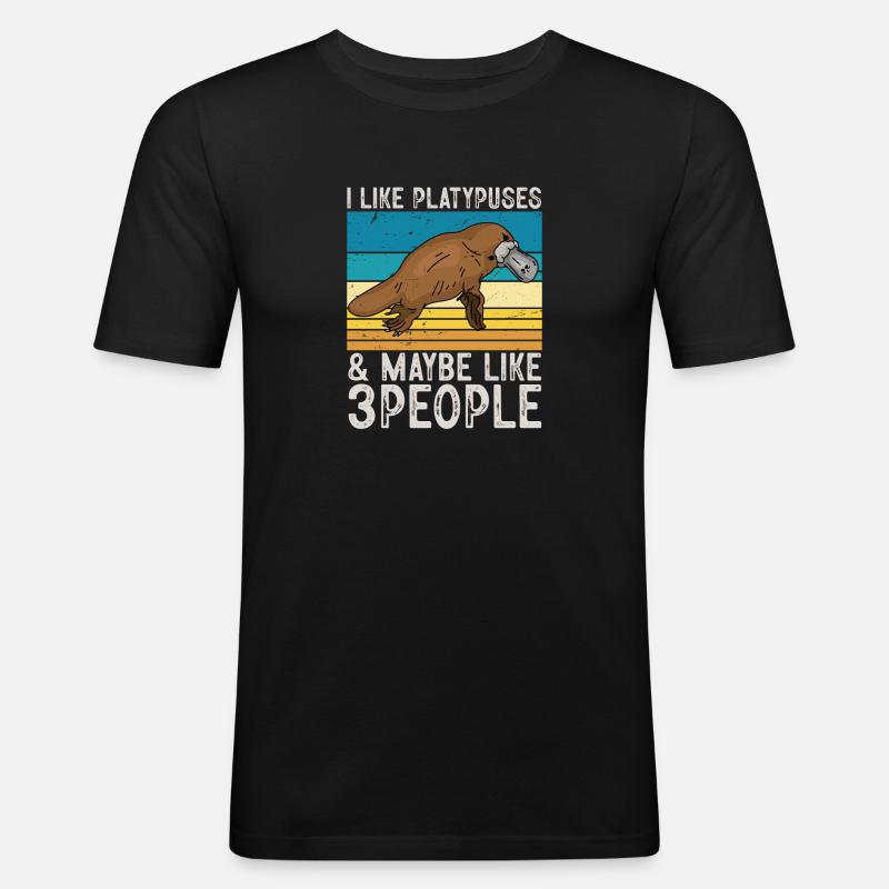 Platypus Schnabeltier - Männer Slim Fit T-Shirt - Schwarz