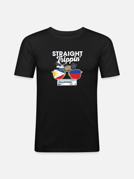 Straight Trippin' Philippines Vacation Tour - Men's Slim Fit T-Shirt - black
