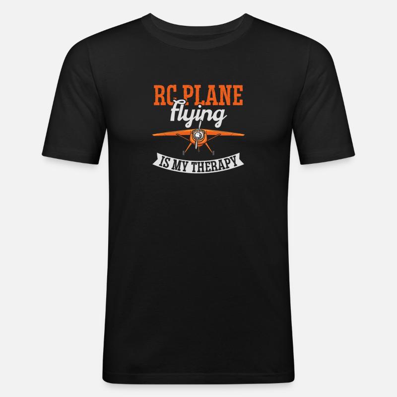 Remote Controlled Airplane Model Airplane - Men's Slim Fit T-Shirt - black