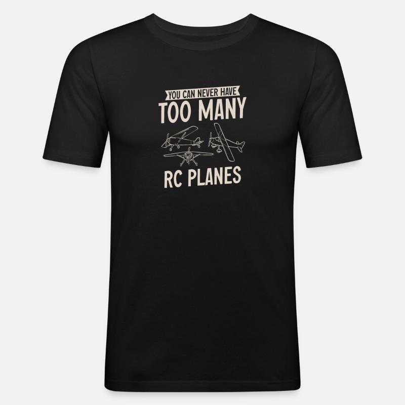 Ferngesteuertes Flugzeug Modellflugzeug - Männer Slim Fit T-Shirt - Schwarz