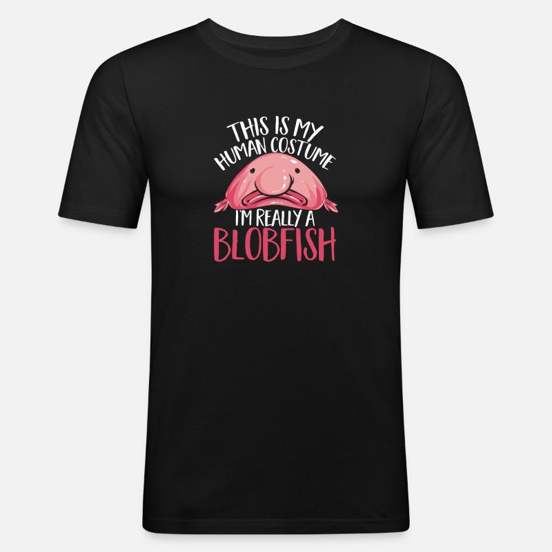 Blobfisch - Männer Slim Fit T-Shirt - Schwarz