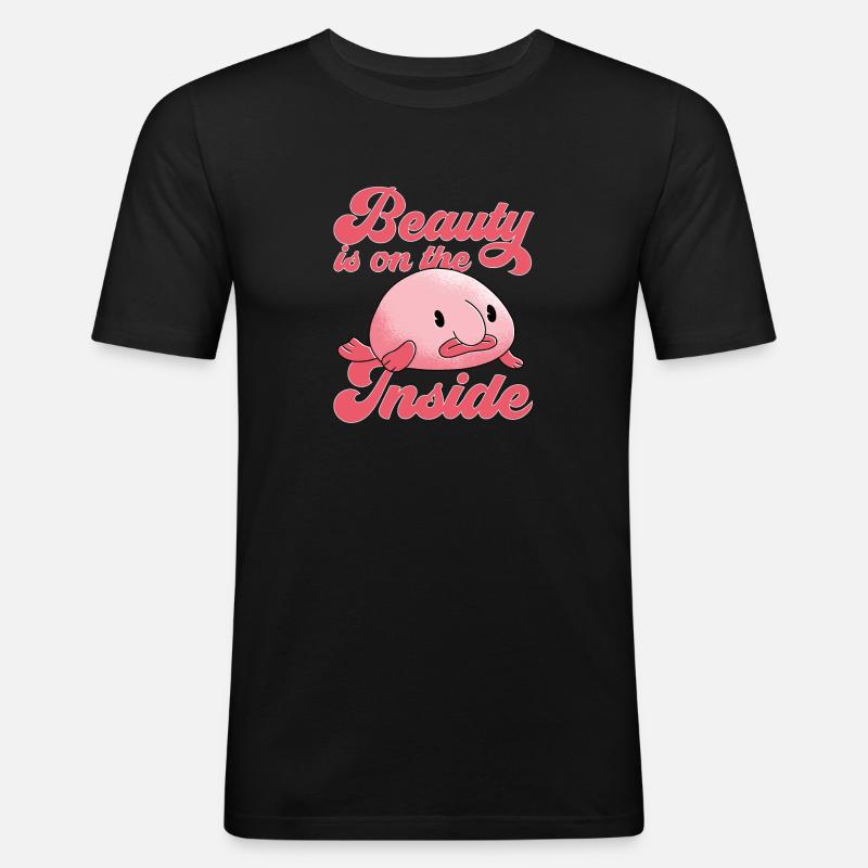 Blobfisch - Männer Slim Fit T-Shirt - Schwarz