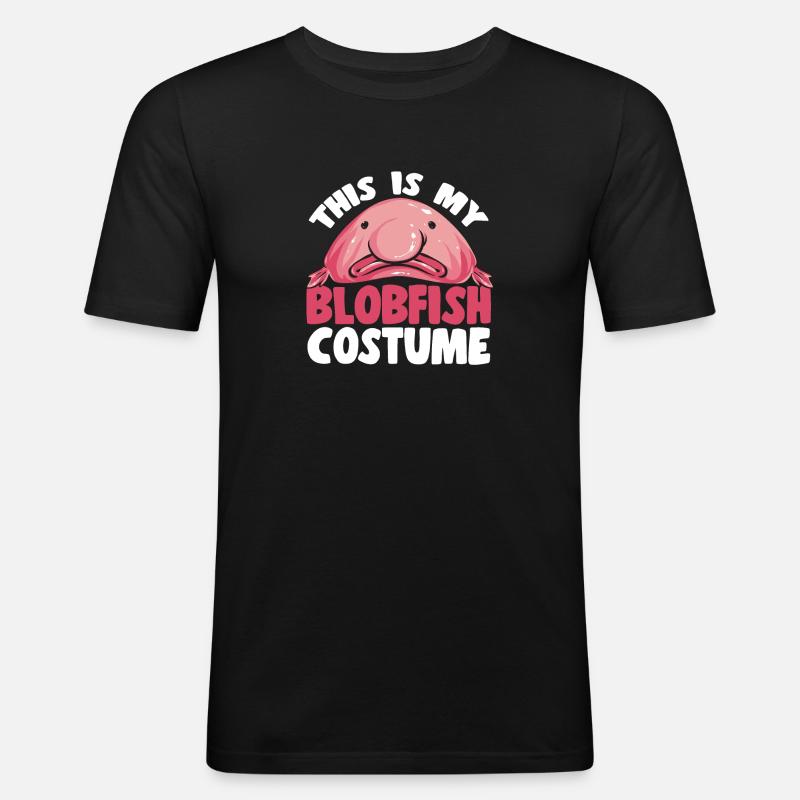 Blobfisch - Männer Slim Fit T-Shirt - Schwarz