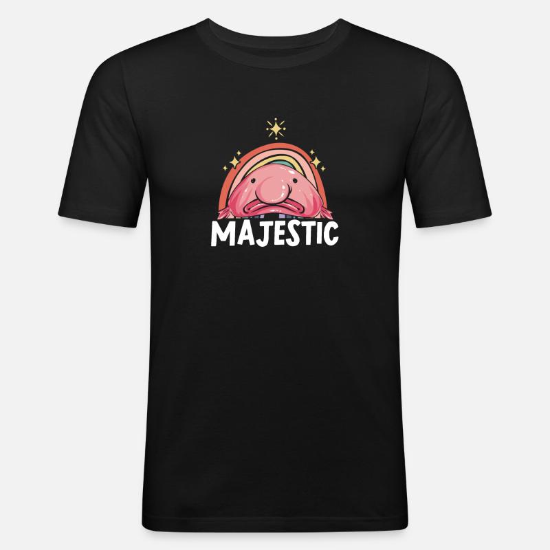Blobfisch - Männer Slim Fit T-Shirt - Schwarz