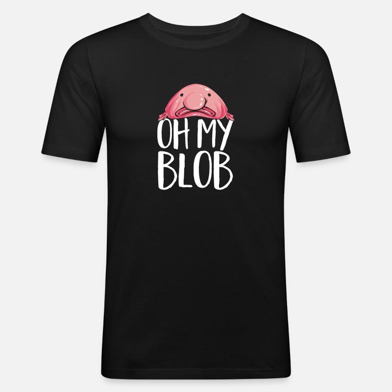Blobfisch - Männer Slim Fit T-Shirt - Schwarz