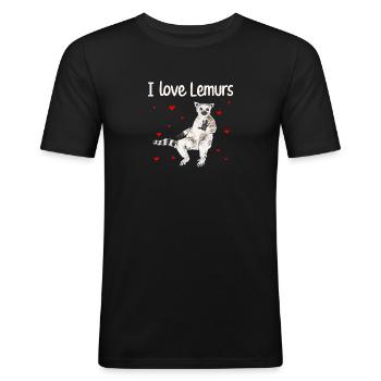 Lemur Catta Ring-tailed lemur - Men's Slim Fit T-Shirt - black - Front - Nik (191cm)