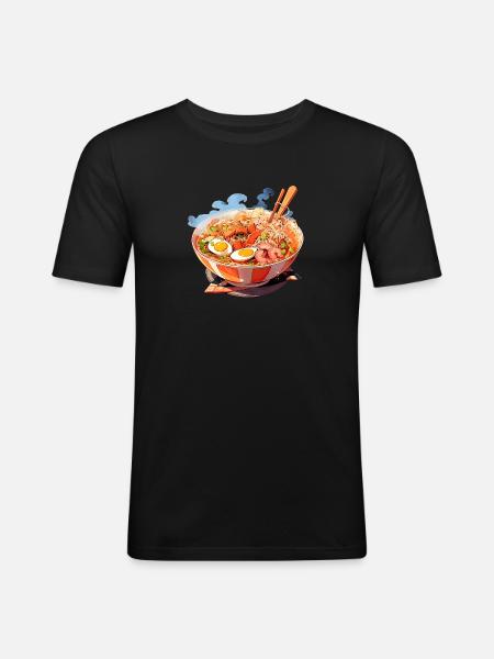 Anime Ramen Noodles - Men's Slim Fit T-Shirt - black