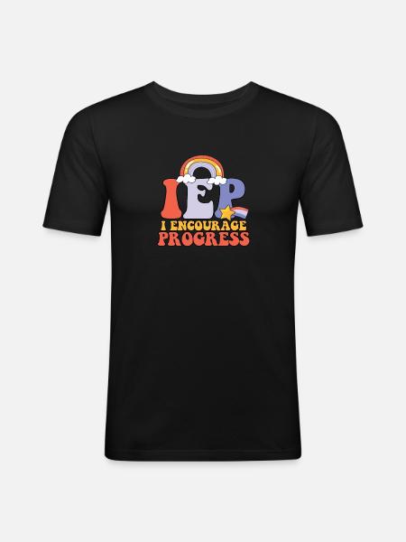 J’encourage le progrès Éducateur spécialisé - T-shirt près du corps Homme - noir
