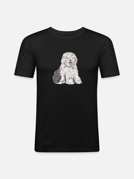 Old English Sheepdog Sheepie Bobtail - Men's Slim Fit T-Shirt - black