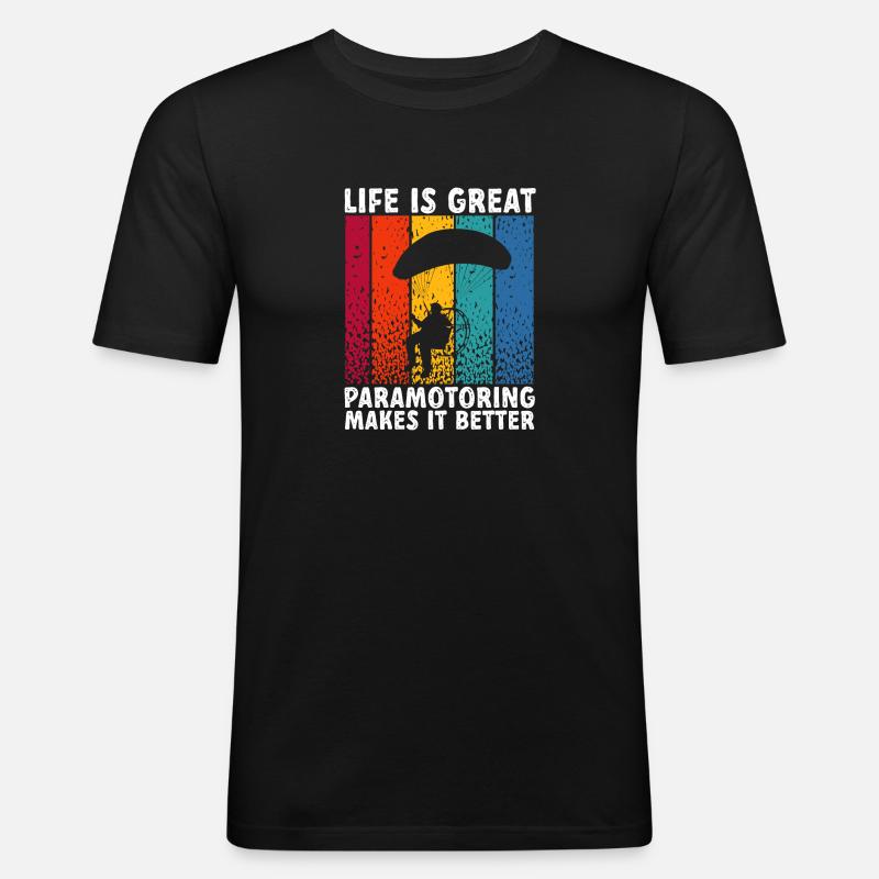 Paramotor Motorized paraglider - Men's Slim Fit T-Shirt - black