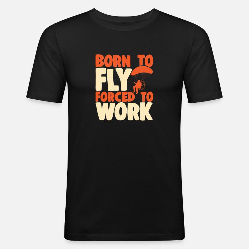 Paramotor Motorized paraglider - Men's Slim Fit T-Shirt - black