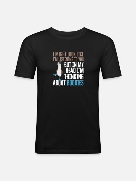 Blaufußtölpel Blue-footed Booby Seevogel - Männer Slim Fit T-Shirt - Schwarz